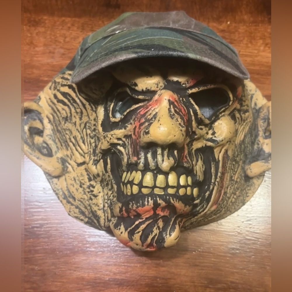 Fun World Monster Mask Halloween Skull Skeleton Baseball Hat Camouflage Scary